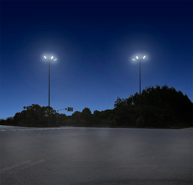 篮球场公园路口LED三头球场灯/扇形高杆灯